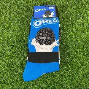 Oreo Cookies Mens Novelty Crew Dress Socks 2 Pair Blue and Black Casual Socks